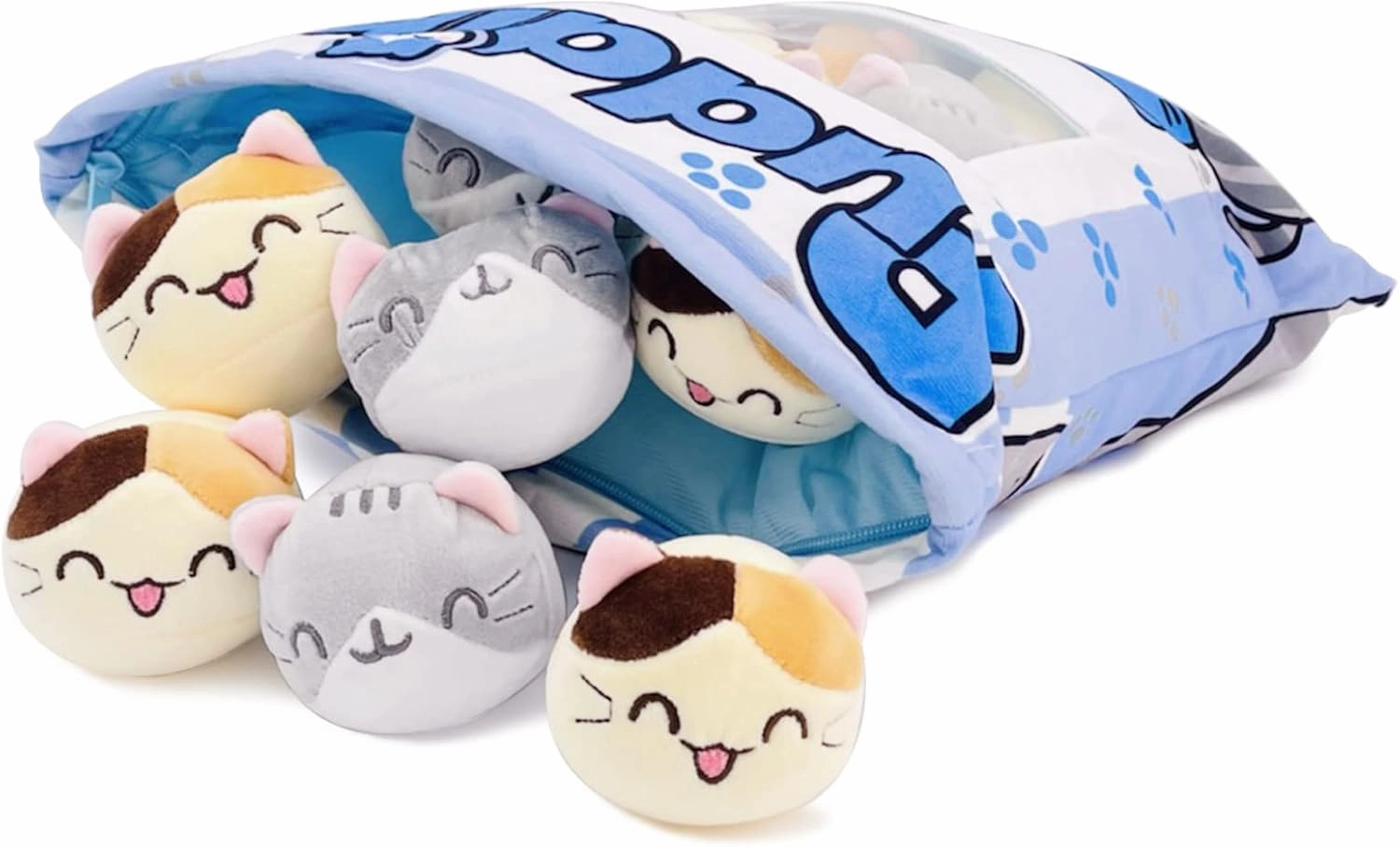 REFAHB Cute Plush Pillow Throw Pillow Removable Stuffed Animal Toys Creative Gifts for Girls (Kitten-Blue)