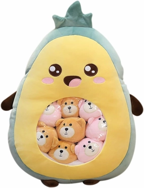 REFAHB Cute Throw Pillow Stuffed Avocado Toys Removable Fluffy Creative Gifts for Teens Girls Kids