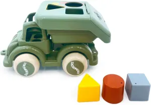 Re:Line Jumbo Recycling Truck by Viking Toys –Recycled Plastic Green Vehicle with Driver & Accessories for Young Boys & Girls –Includes Shape Sorting Dumping Bed for Developmental Play –Eco-Friendly