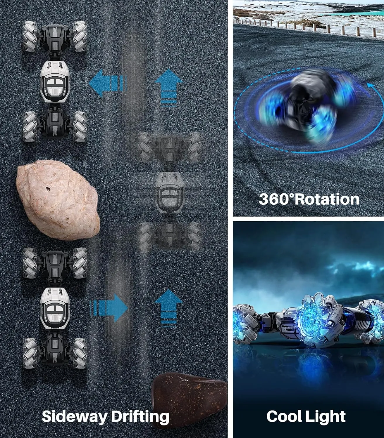 Remote Control Car, 4WD Gesture Sensing RC Stunt Car Toys, 2.4GHz 360°Spinning Multiple Terrains Hand Controlled RC Cars Crawler for Boys Girls 8-12 Christmas