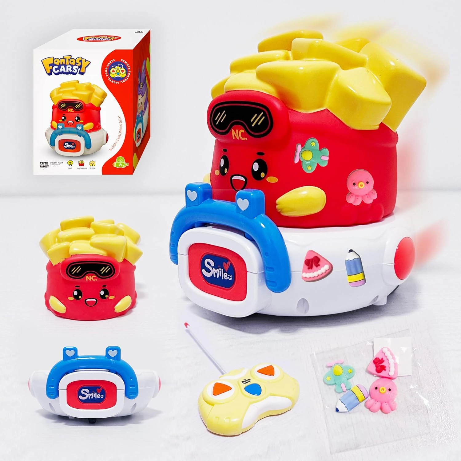 Remote Control Car for Toddlers 1-3, Easy to Use,Boys/Girls Cartoon RC Cars Toys,Birthday Gift for Kids(Without Battery)