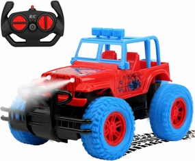 Remote Control Jeep Toys - Kids RC Off Road Toy Car, Suitable for Boys and Girls 2.4GHz Remote Control All Terrain Adventure SUV Truck with LED Lights, Jeep Toys for Kids Ages 4-8