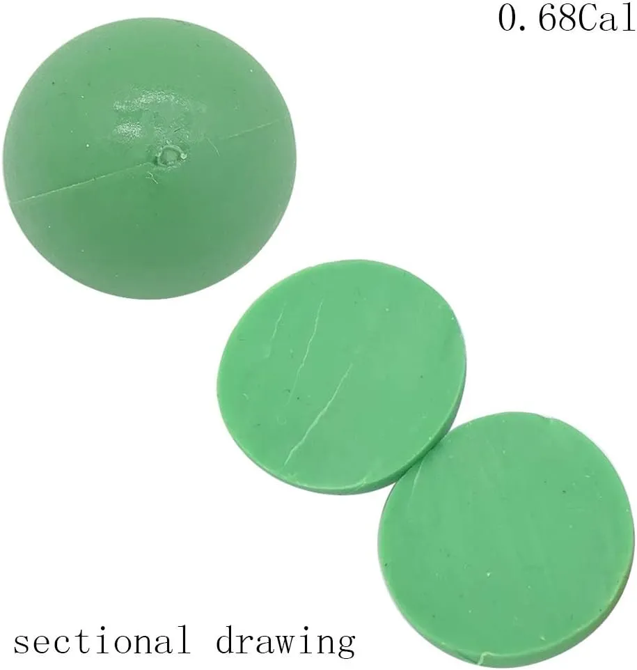 Reusable 0.68 Caliber Paintballs - 100 New Re-Usable Rubber Training Elastic Balls Paint Balls