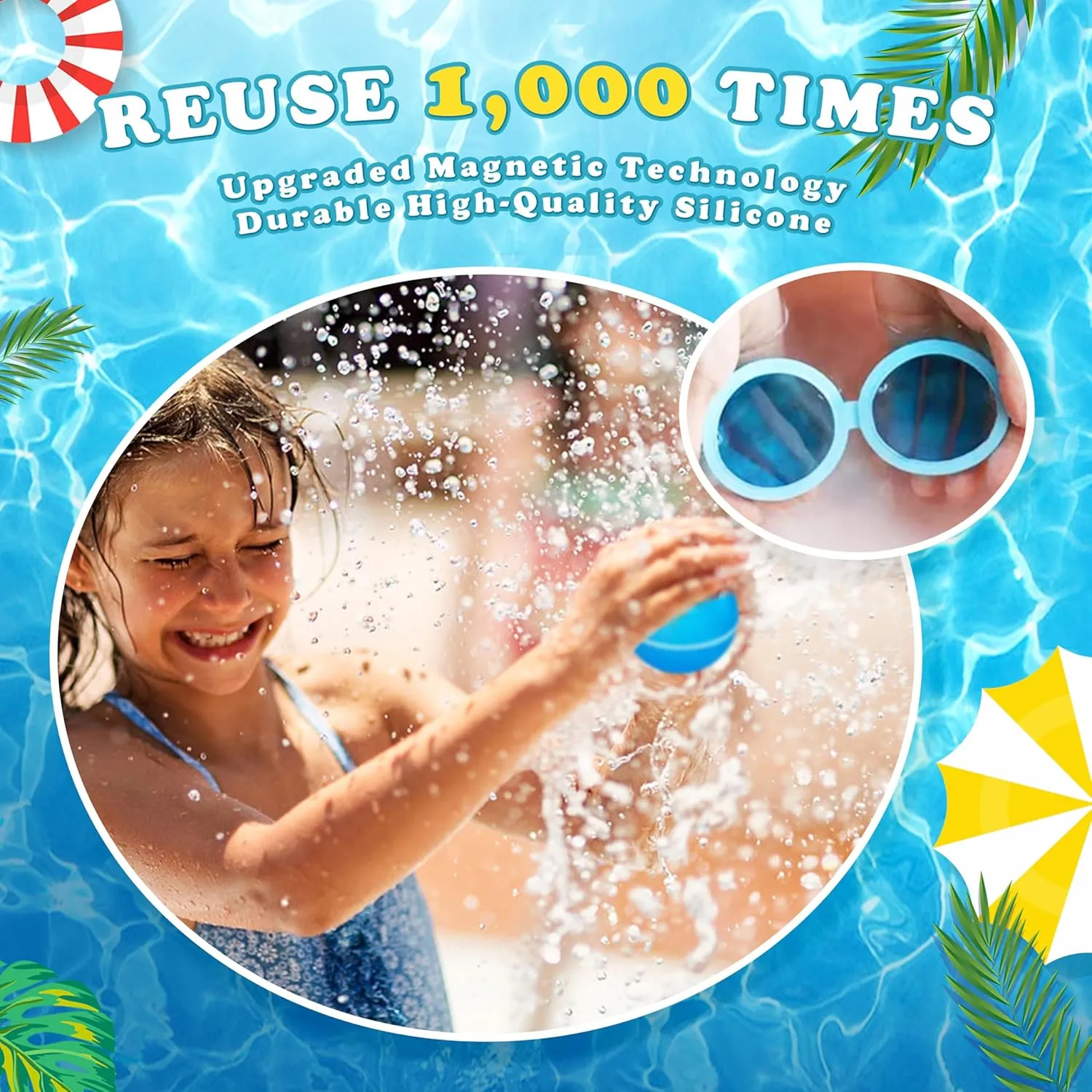 Reusable Water Balloons for Kids Adults, Outdoor Toys, Pool Toys, Self-Sealing Water Bomb for Kids, Magnetic Easy Quick Fill Water Ball, Summer Fun Splash Water Bomb Party Supplies(24 PCS)