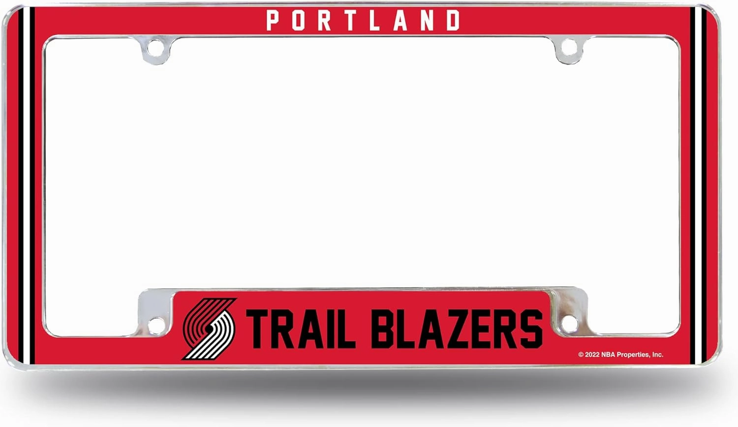 Rico Industries NBA Basketball Primary 12" x 6" Chrome All Over Automotive License Plate Frame for Car/Truck/SUV