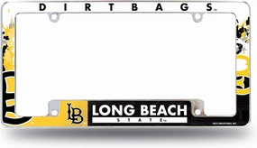 Rico Industries NCAA Cal State - Long Beach State Primary 12" x 6" Chrome All Over Automotive License Plate Frame for Car/Truck/SUV