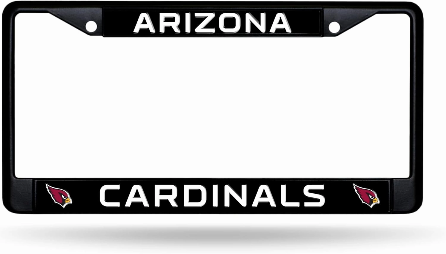 Rico Industries NFL Football Primary Black Chrome Frame with Plastic Inserts 12" x 6" Car/Truck Auto Accessory