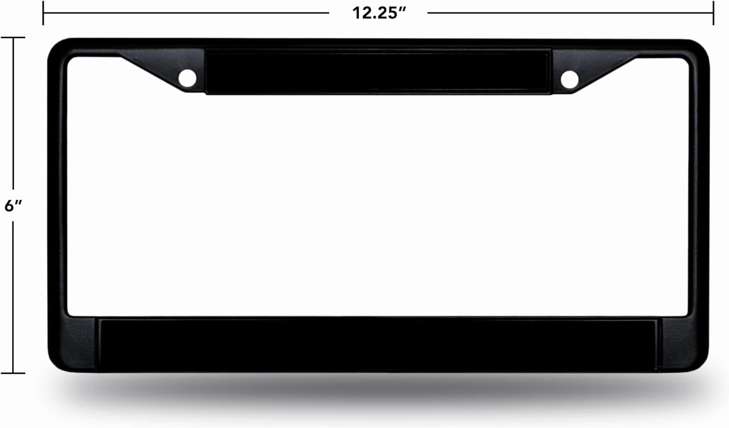 Rico Industries NFL Football Primary Black Chrome Frame with Plastic Inserts 12" x 6" Car/Truck Auto Accessory
