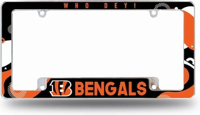 Rico Industries NFL Football Wave 12" x 6" Chrome All Over Automotive License Plate Frame for Car/Truck/SUV