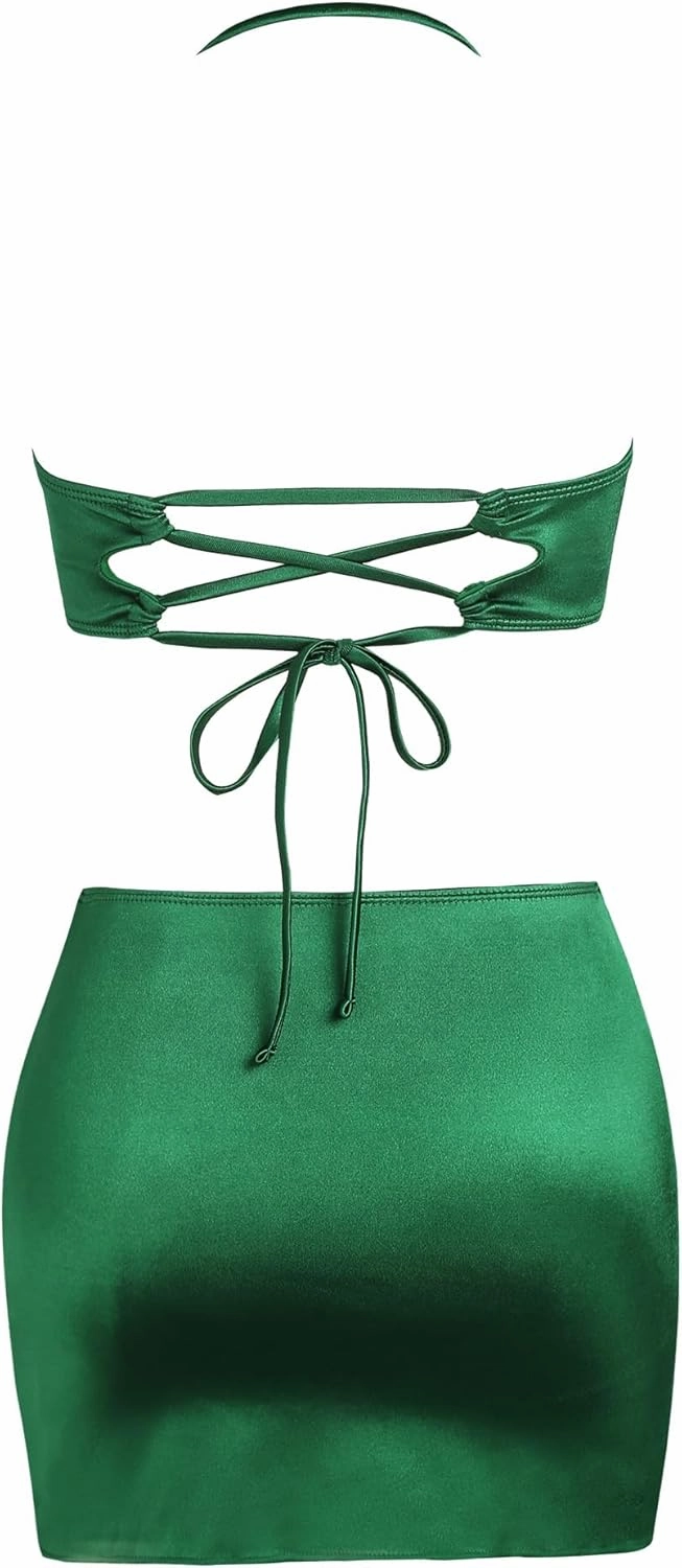 Ruched 3 Piece Swimsuits for Women Ribbed Velvet Bikini Sets with Sarong Coverup Metal Ring Bathing Suit