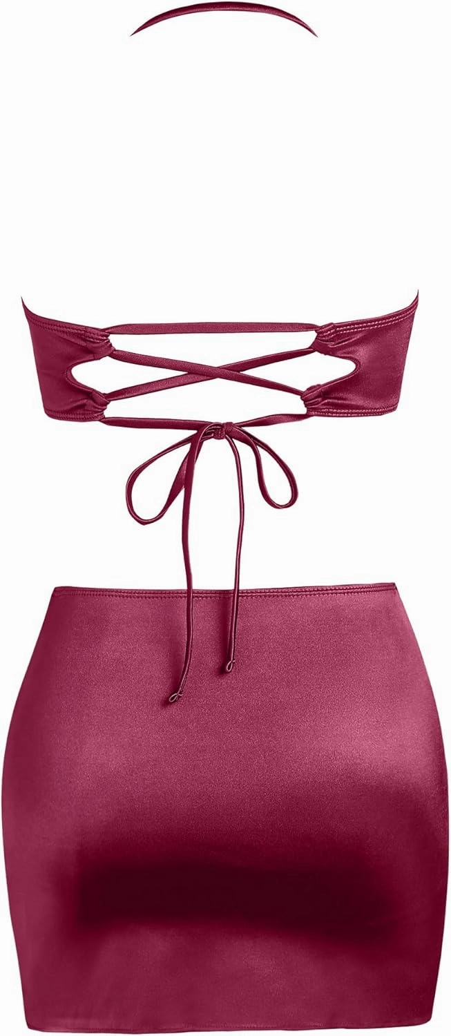 Ruched 3 Piece Swimsuits for Women Ribbed Velvet Bikini Sets with Sarong Coverup Metal Ring Bathing Suit