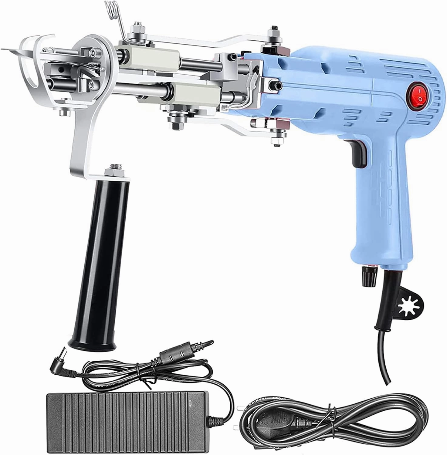 Rug Making Kit Rug Gun, 2 in 1 Carpet Weaving Machine, Rug Tufting Kit, 7~16mm Adjustable Pile Height and 5~40 Needles/Second Speed ​​Range, More Powerful Easy to Use and Safe, for Beginners