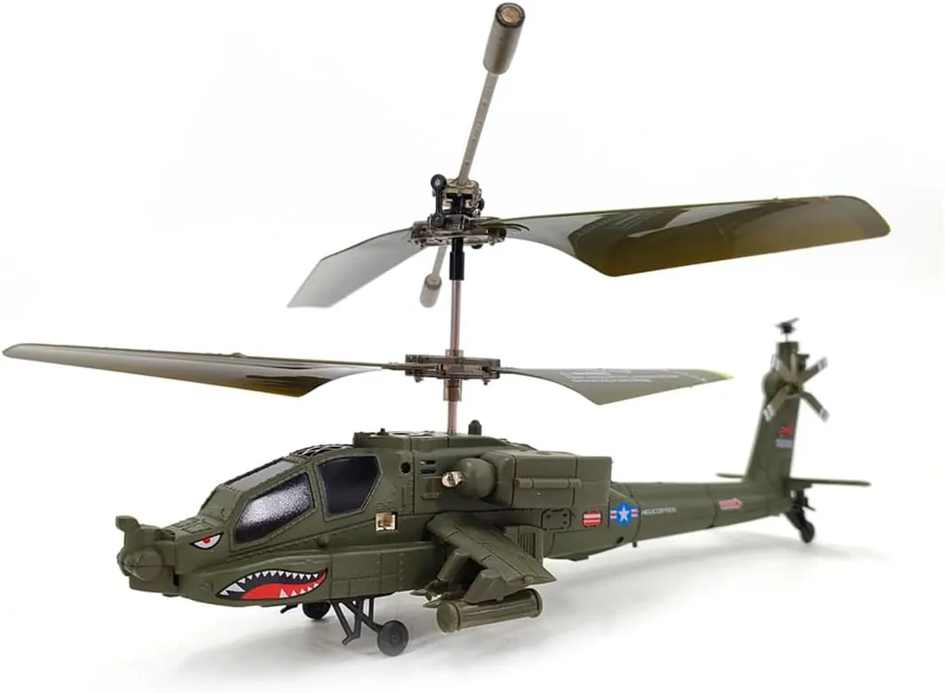 S109H 2.4G RC Military Helicopters for Adults and Teen, RC 3CH Dual-Prop Gyro Stabilized Airplane Model with Bright Night Navigation Lights (RTF Version/Army Green)