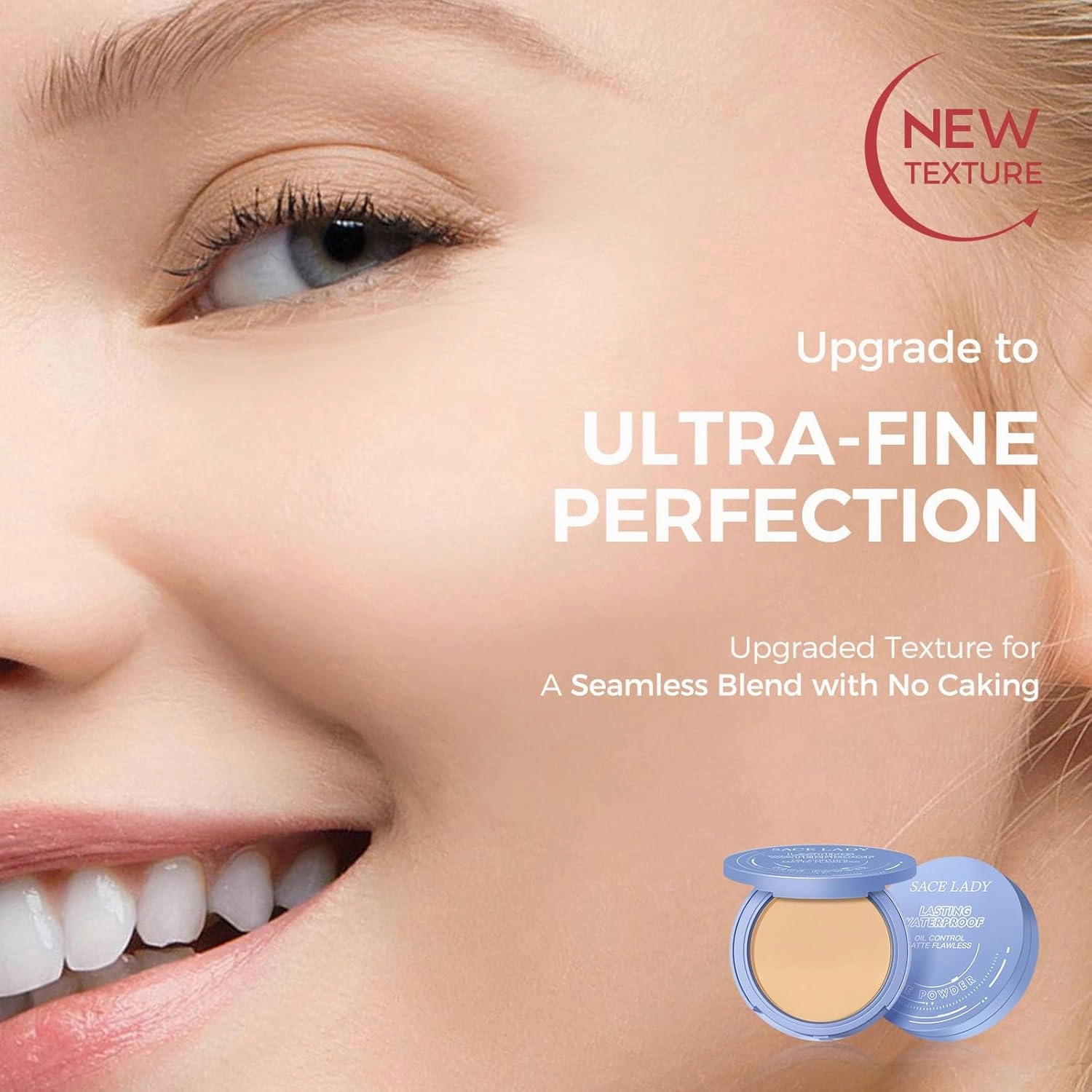 SACE LADY Face Powder Waterproof Sets Makeup, Controls Shine, Smooth Fine Lines for Flawless Lightweight Finish, Lasting Matte Translucent Compact Setting Powder Cosmetics Cruelty-free, 0.35oz