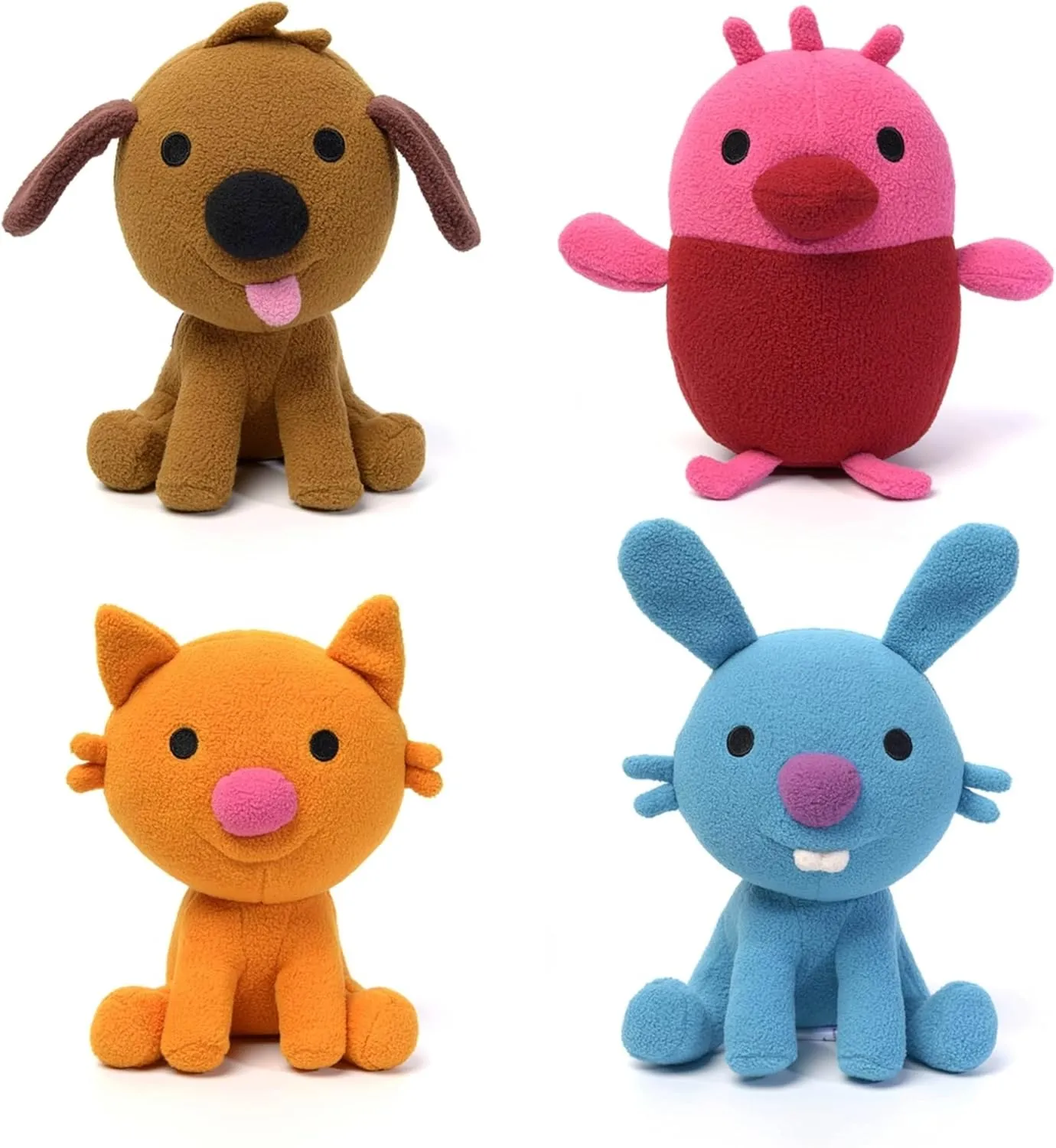 Sago Mini Plush Gift Pack, 4 Stuffed Animals with Transforming Cardboard Playhouse, Pretend Play Kids Toys for Boys & Girls Ages 3 and up