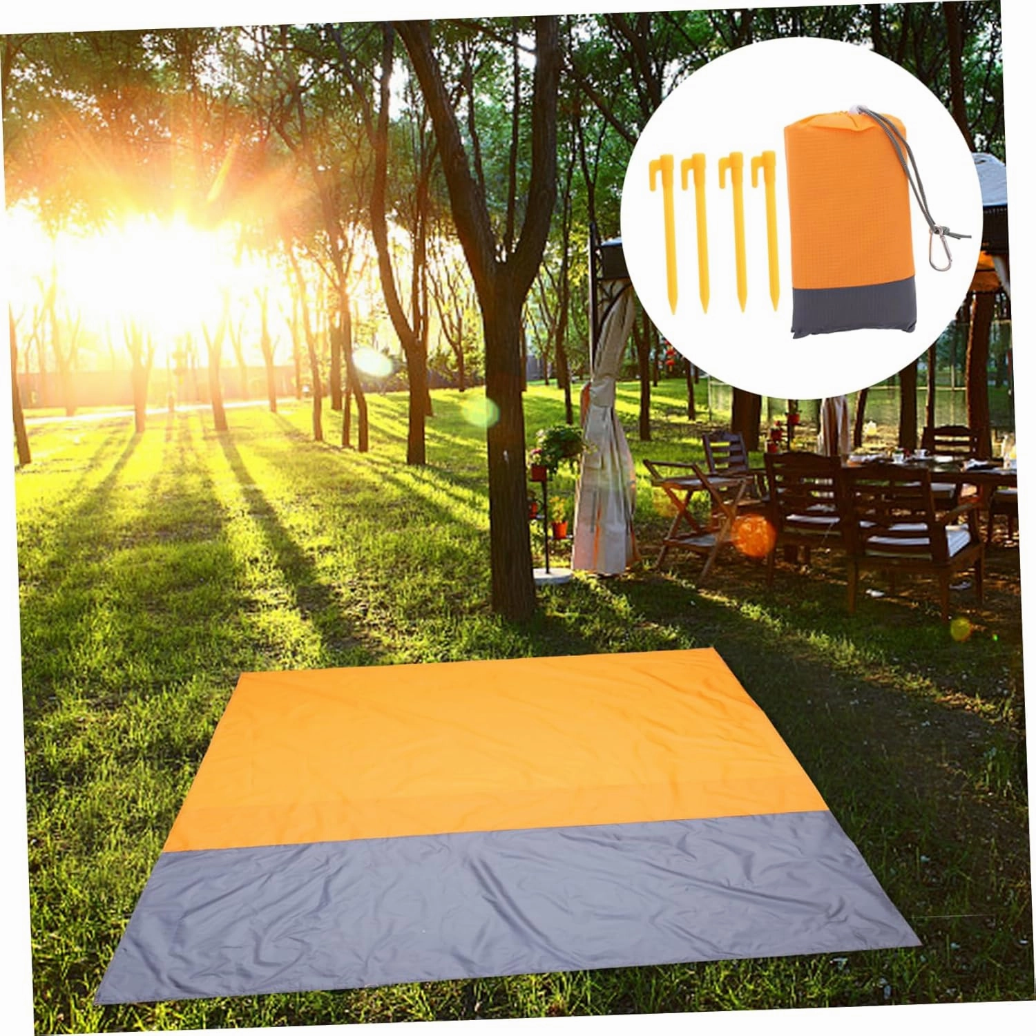 Sand-Free Beach Blanket Large Picnic Pad Waterproof Camping Ground Mat Perfect for Outdoor Adventure
