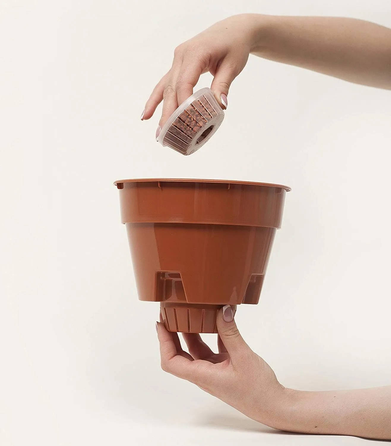 Santino Self Watering Window Box Planter Latina 15.6 Inch, Terracotta, Indoor/Outdoor Windowsill/Oblong Shape Plastic Planter with Bottom Watering