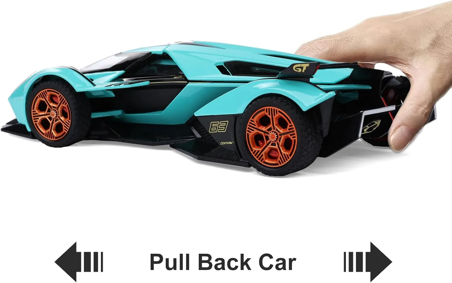 SASBSC Toy Cars Lambo V12 Sports Car Toy with Light and Sound Diecast Metal Model Cars for 3  Year Old Boys Pull Back Race Car Gift Toys for Kids Ages 3  (Blue)