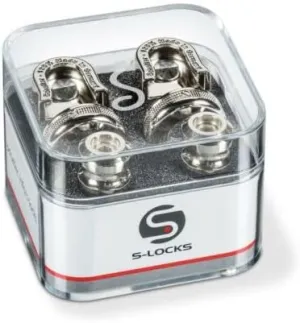 Schaller S Locks Guitar Strap Locks and Buttons (Pair) Nickel