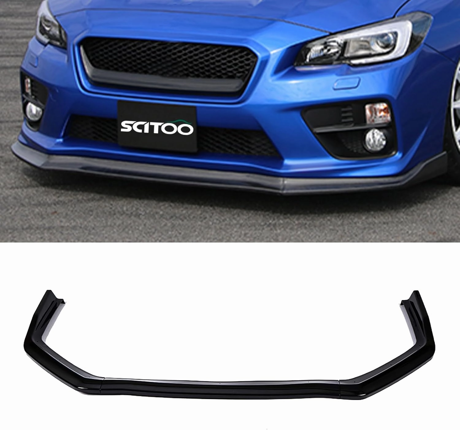 SCITOO Front Lip Spoiler Fits for 2015-2020 for Subaru WRX STI Glossy Black CS Style Front Bumper Lip