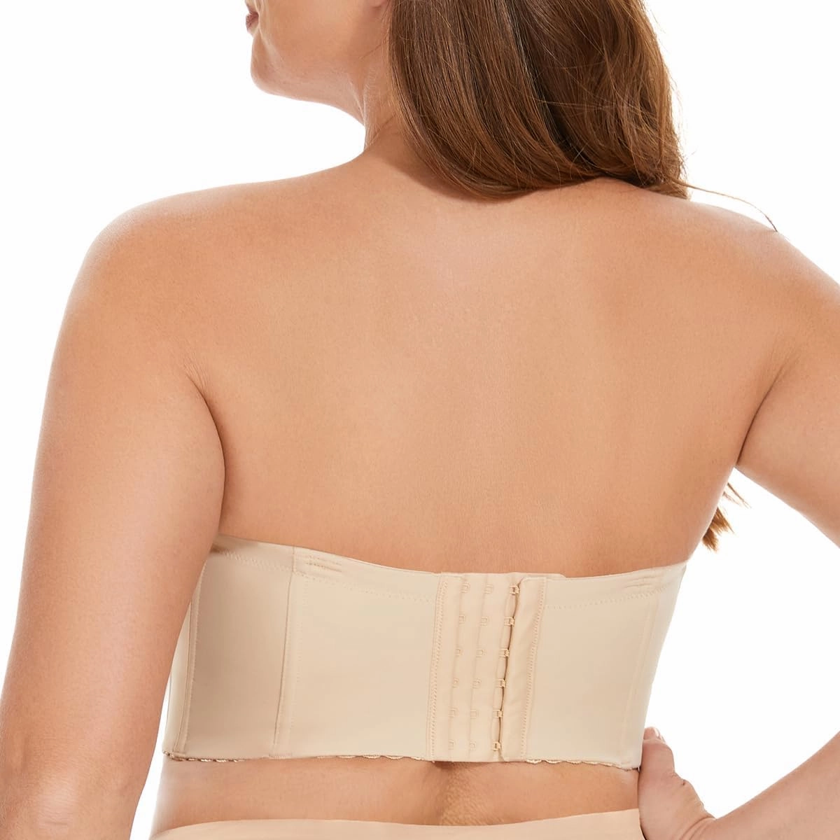 SEA BBOT Women Longline Strapless Bra Full Figure Corset Bra Hide Back Fat