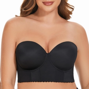 SEA BBOT Women Longline Strapless Bra Full Figure Corset Bra Hide Back Fat