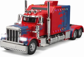 Semi Truck Toys for Boys Heavy Truck Tow Truck Toy,Metal Diecast Trucks Model with Light and Sound Pull Back Semi Truck Toy,Truck and Trailer Toys for Boys,Toy Trucks for Boys Age 4-7(Red)