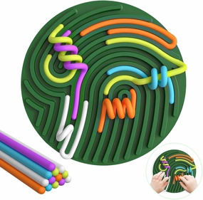Sensory Activity Board,Gapiks Fidget Toys, Busy Board for Stress Relief, Anxiety, ADHD and Calm Down,Autism Sensory Products for Kids 3 &Adults,Fidgets Pad |Portable Travel Bag| 13 Strings(Dark Green)
