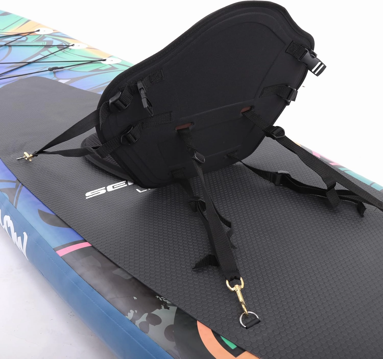 SereneLife Inflatable Stand Up Paddle Board and Detachable Seat - SUP Paddleboard Set for Adults and Youth, 32" Wide Design with Non-Slip EVA Deck Pad and Marine-Grade Materials, 350 lbs Capacity