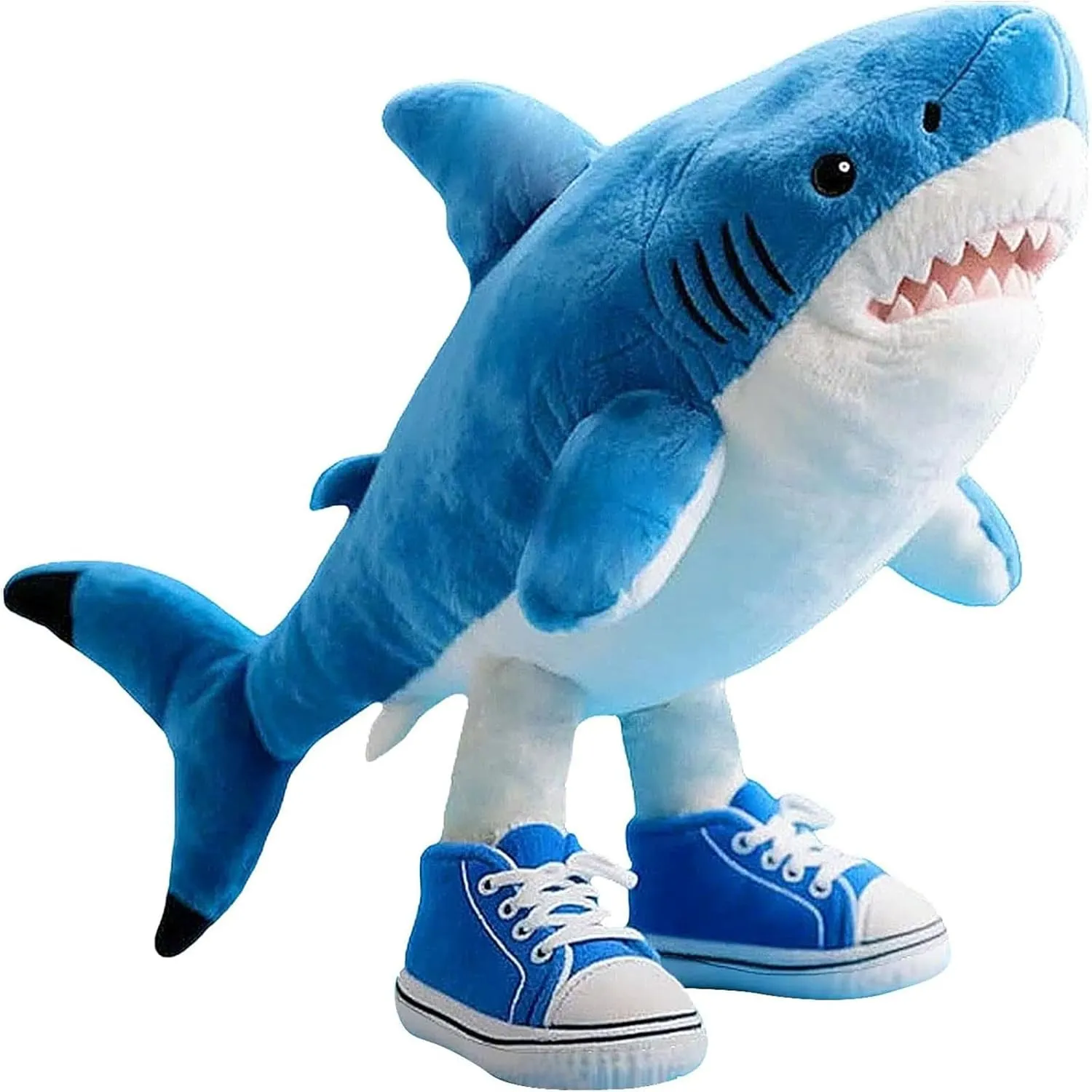 Shark Pillows Italian Shark Pillow, Italian Stuffed Doll Pillow Decoration Sneakers Shark, Room Decoration for Video Game Fans (Blue 2)