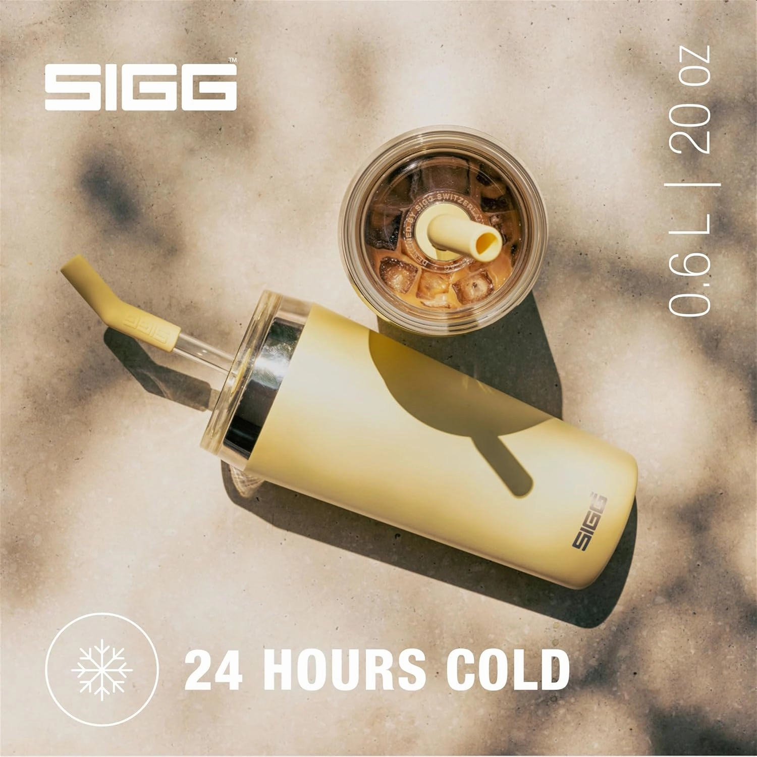 SIGG - Insulated Mug - Travel Mug Helia - With Durable Glass Straw & Cleaning Brush - Leakproof - BPA Free - 18/8 Stainless Steel - 15oz/20oz