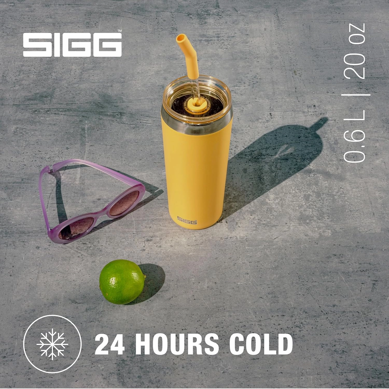 SIGG - Insulated Mug - Travel Mug Helia - With Durable Glass Straw & Cleaning Brush - Leakproof - BPA Free - 18/8 Stainless Steel - 15oz/20oz