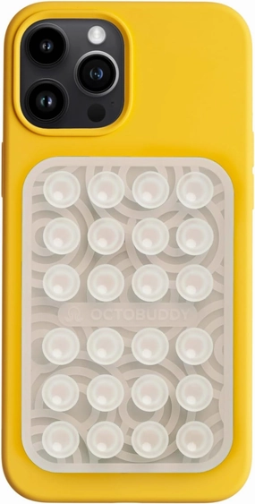 Silicone Suction Phone Case Adhesive Mount Textured Collection - Hands-Free Grip with 24 Suction Cups for Videos & Selfies - Durable, Easy to Use - 2.6 x 3.9,Ripples - Transparent