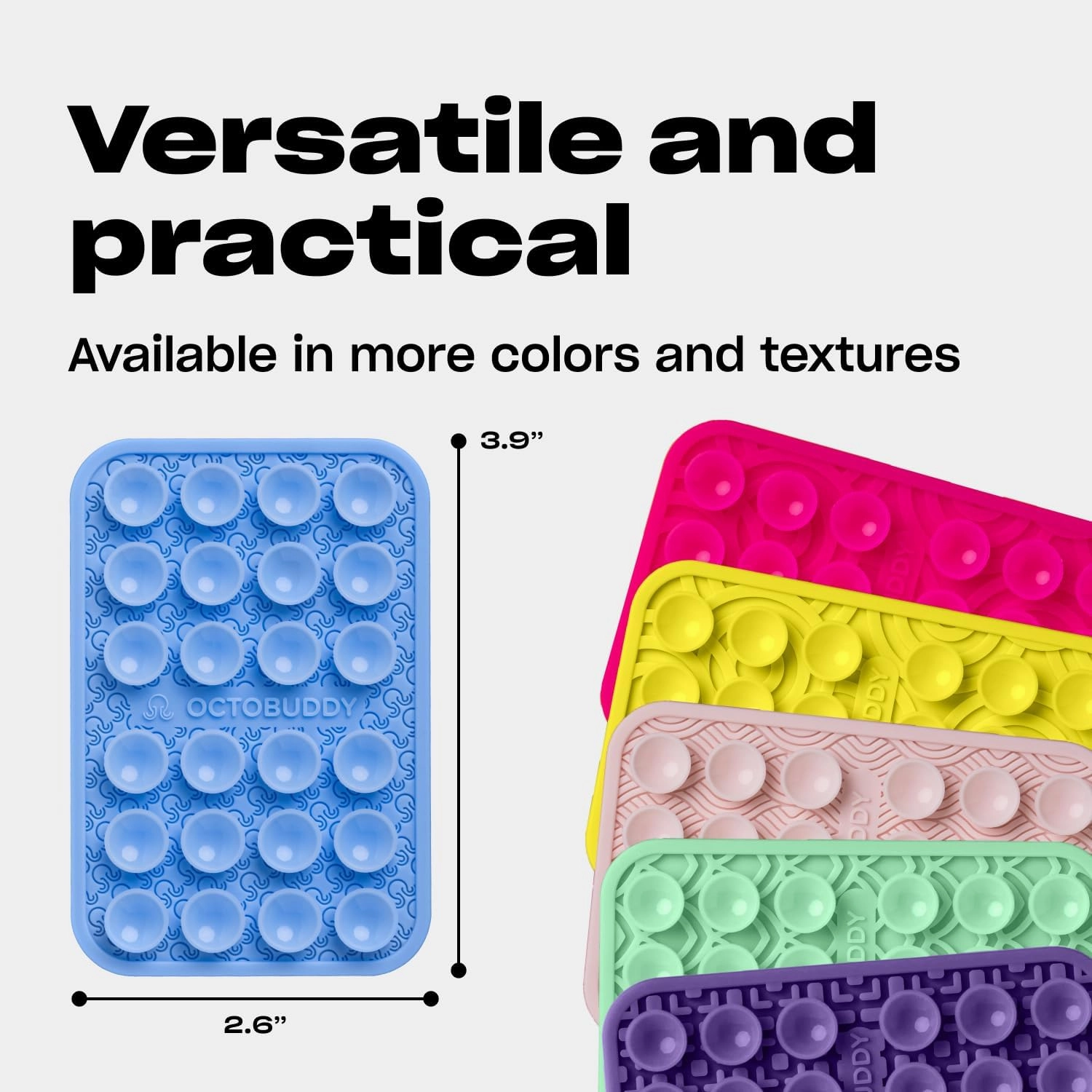 Silicone Suction Phone Case Adhesive Mount Textured Collection - Hands-Free Grip with 24 Suction Cups for Videos & Selfies - Durable, Easy to Use - 2.6 x 3.9,Ripples - Transparent
