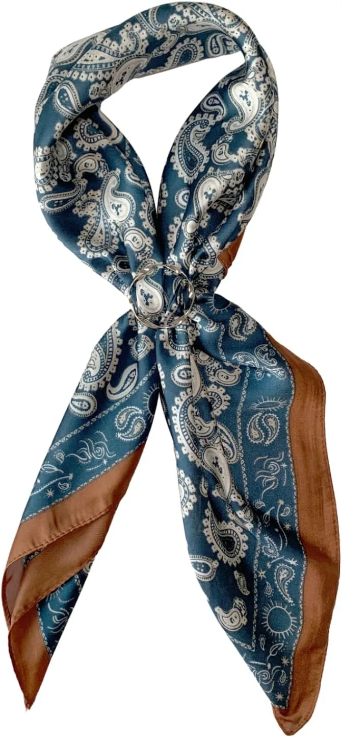 Silk Scarf for Women 27“x 27” Square Real Silk Feeling Hair Headscarf Neckerchief Breathable Lightweight
