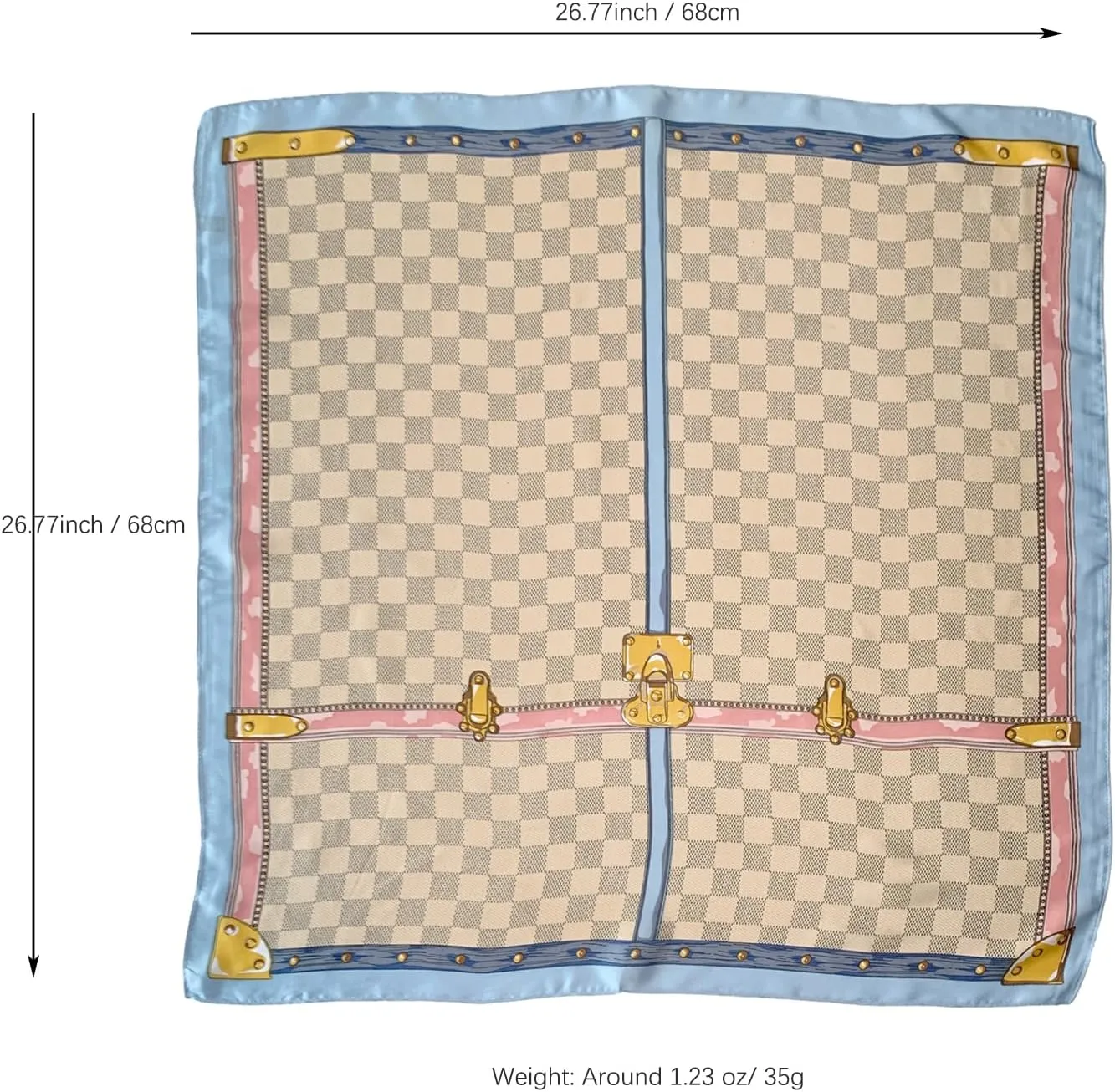 Silk Scarf for Women 27“x 27” Square Real Silk Feeling Hair Headscarf Neckerchief Breathable Lightweight