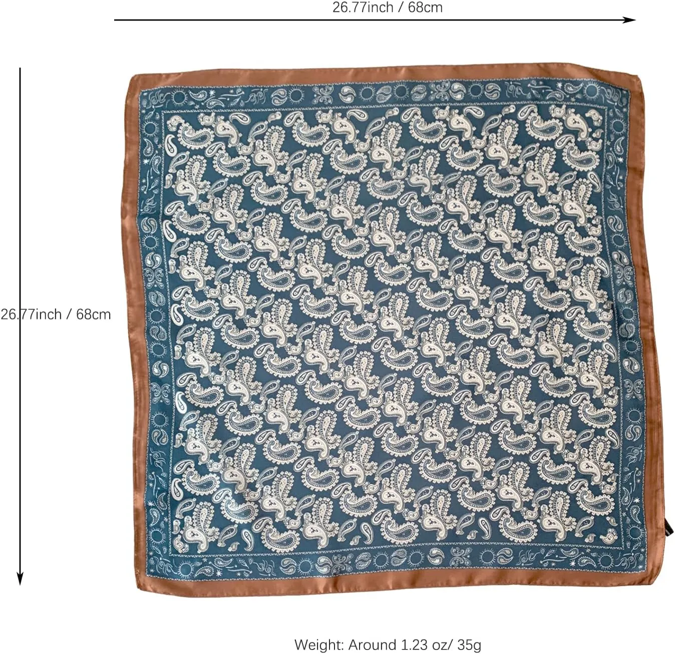 Silk Scarf for Women 27“x 27” Square Real Silk Feeling Hair Headscarf Neckerchief Breathable Lightweight