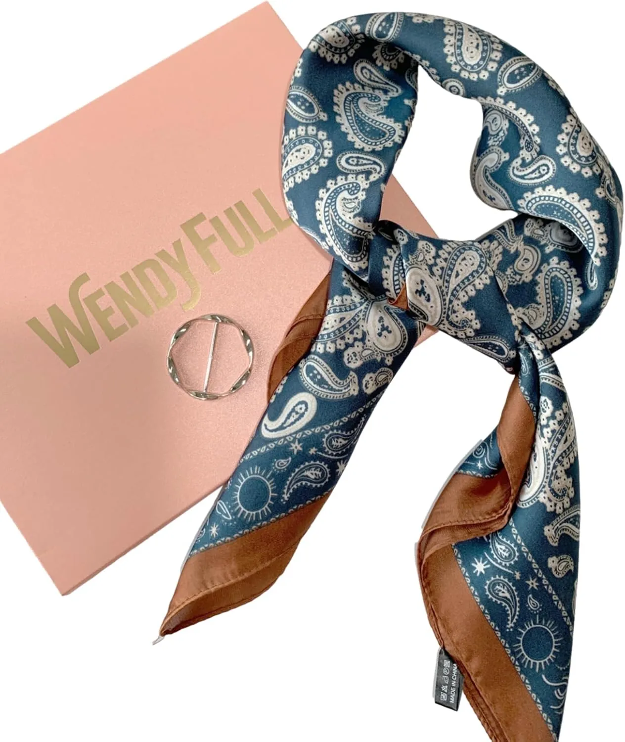 Silk Scarf for Women 27“x 27” Square Real Silk Feeling Hair Headscarf Neckerchief Breathable Lightweight
