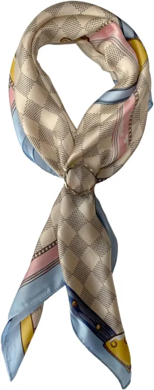 Silk Scarf for Women 27“x 27” Square Real Silk Feeling Hair Headscarf Neckerchief Breathable Lightweight