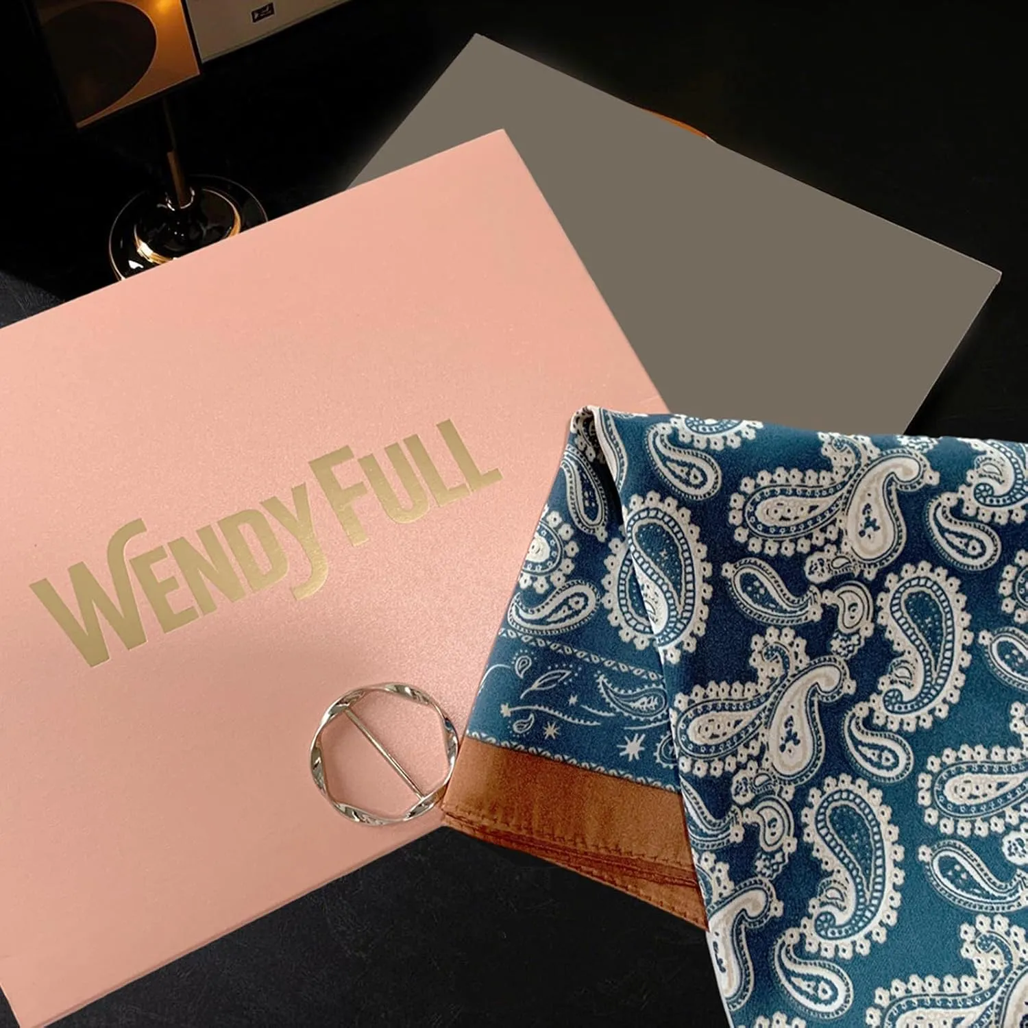 Silk Scarf for Women 27“x 27” Square Real Silk Feeling Hair Headscarf Neckerchief Breathable Lightweight