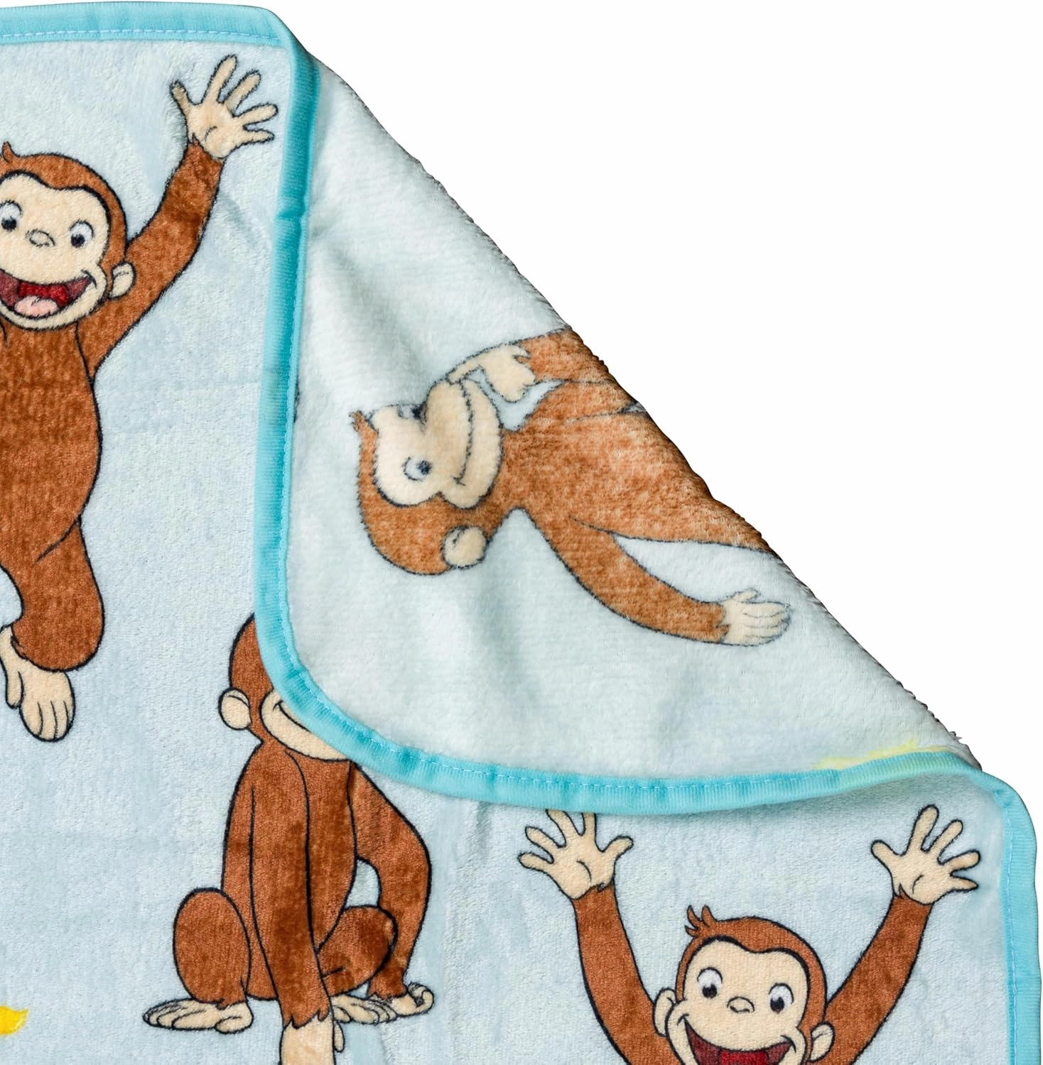 Silver Buffalo Curious George Monkey Banana 45" x 60" Fleece Throw, Soft and Cozy Blanket, 185 GSM
