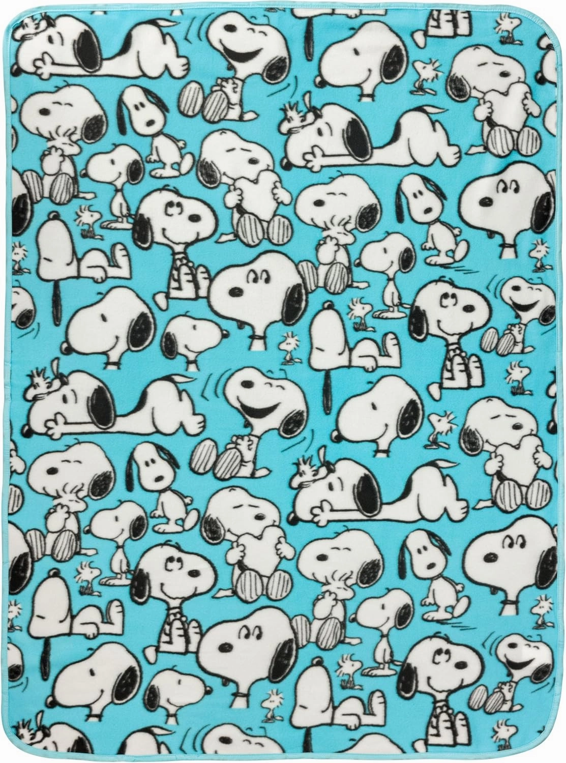 Silver Buffalo Peanuts Snoopy Multi Pose Expression 45" x 60" Fleece Throw, Soft and Cozy Blanket, 180 GSM