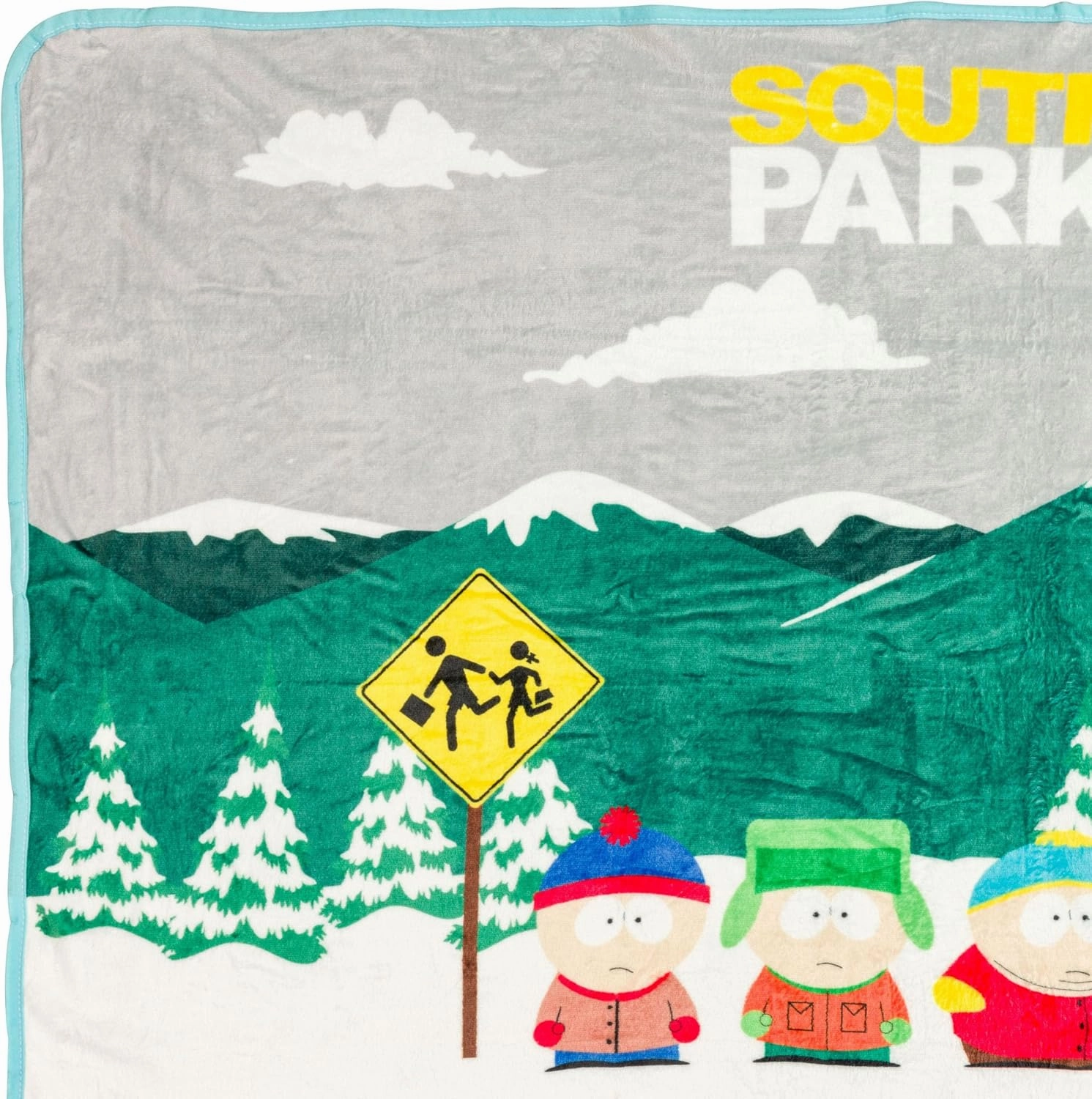 Silver Buffalo South Park Bus Stop Featuring Kyle, Stan, Eric Cartman, and Kenny 45" x 60" Fleece Throw, Soft and Cozy Blanket, 180 GSM