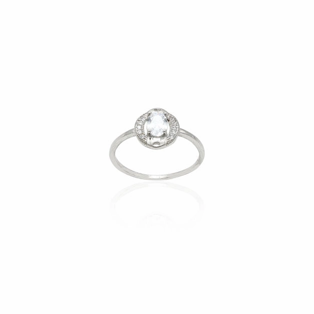 Silver Luxurious Modern Shiny Stone Ring