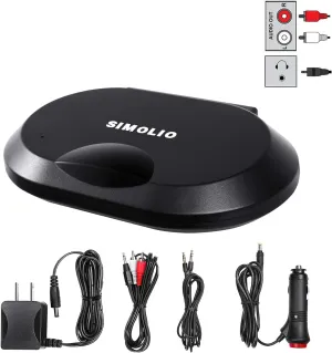 SIMOLIO 2-Channel IR Audio Transmitter - Wireless Infrared Sensor for DVD, TV & PC, Universal Car Wireless Headphone Transmitter with AUX Jack, Cigar Lighter & AC Adapter Included SM-261A
