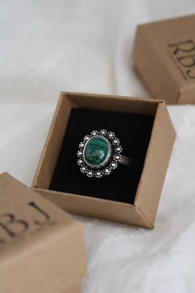 Size 7.25 Malachite Ring