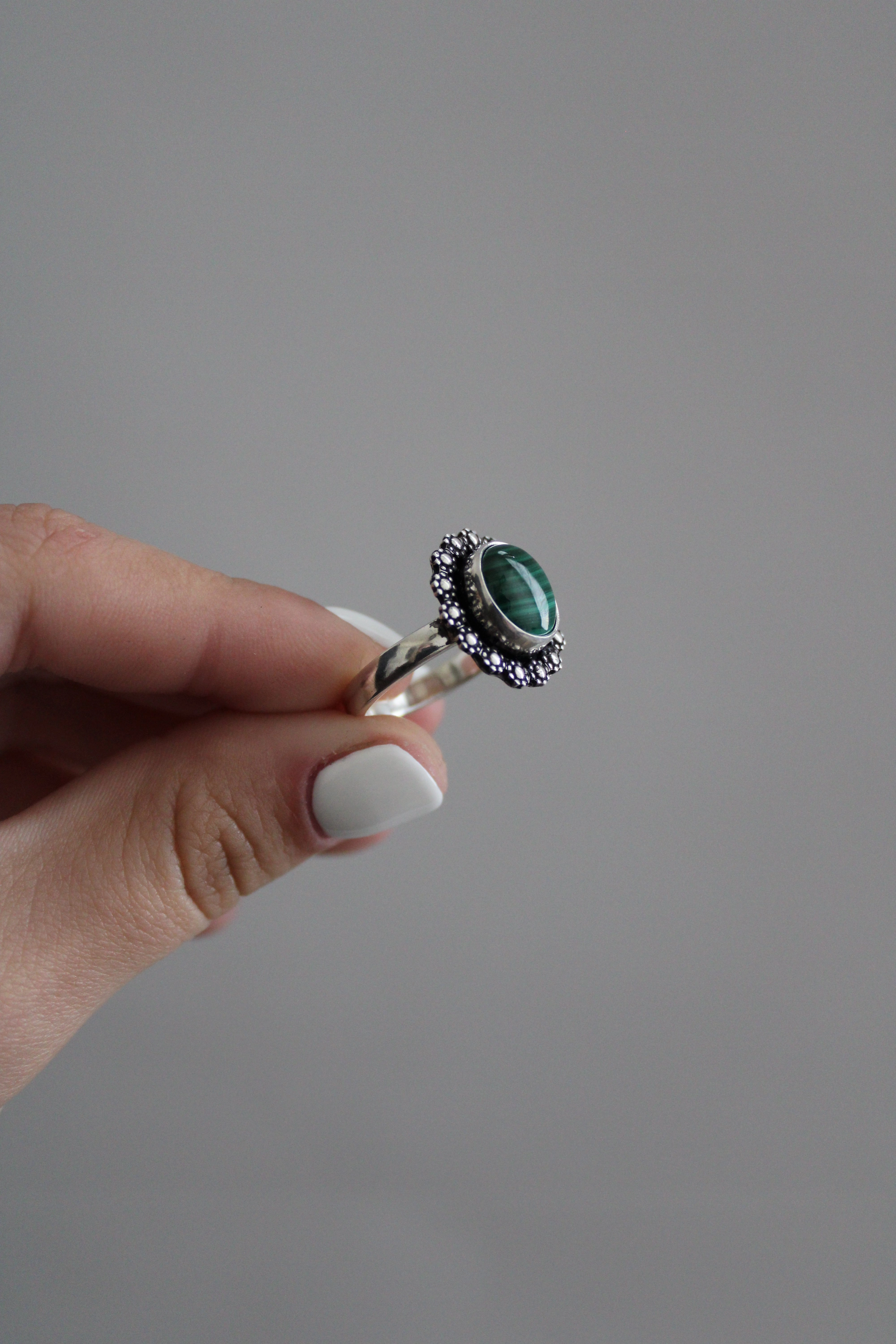 Size 7.25 Malachite Ring