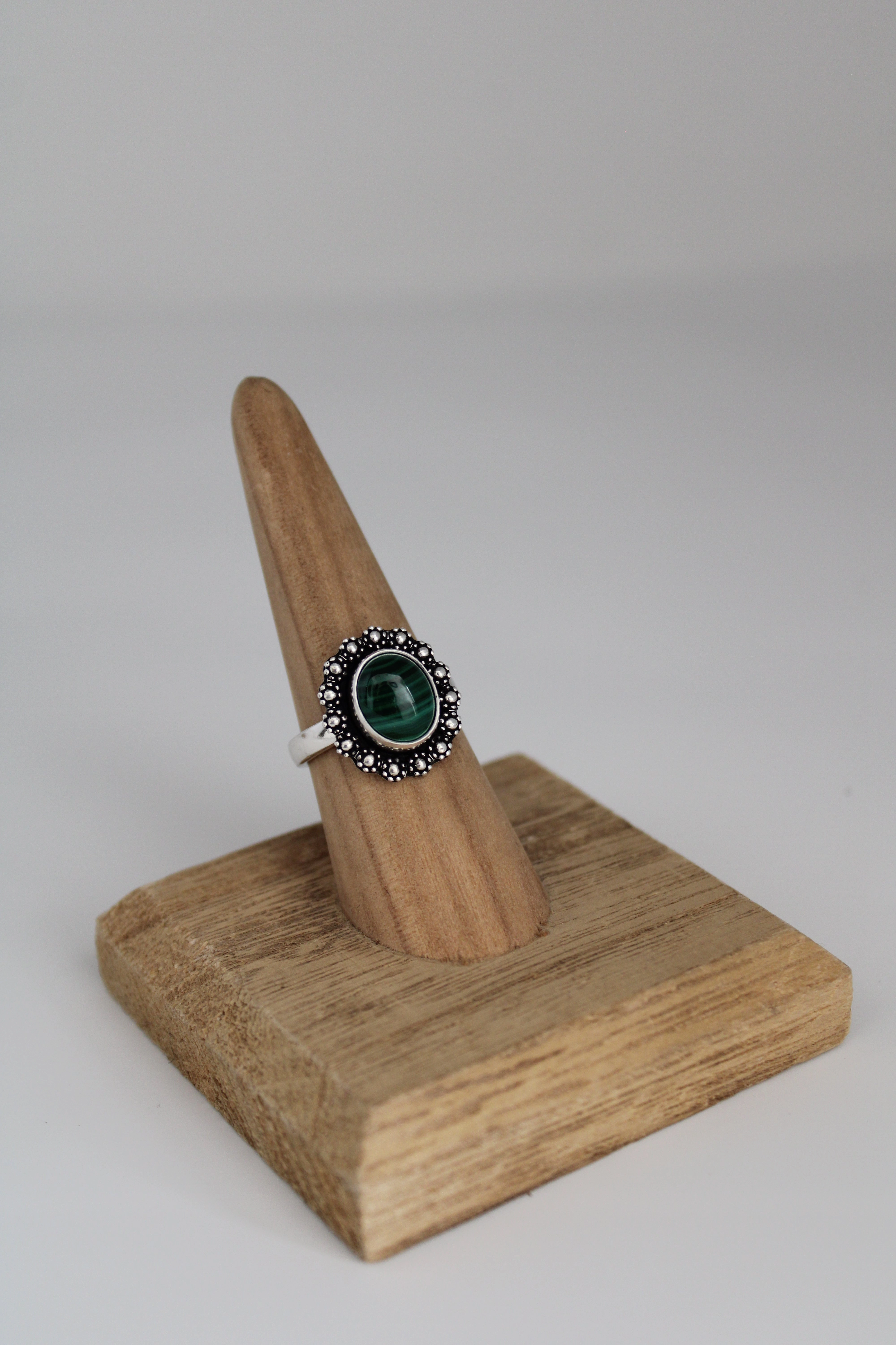 Size 7.25 Malachite Ring
