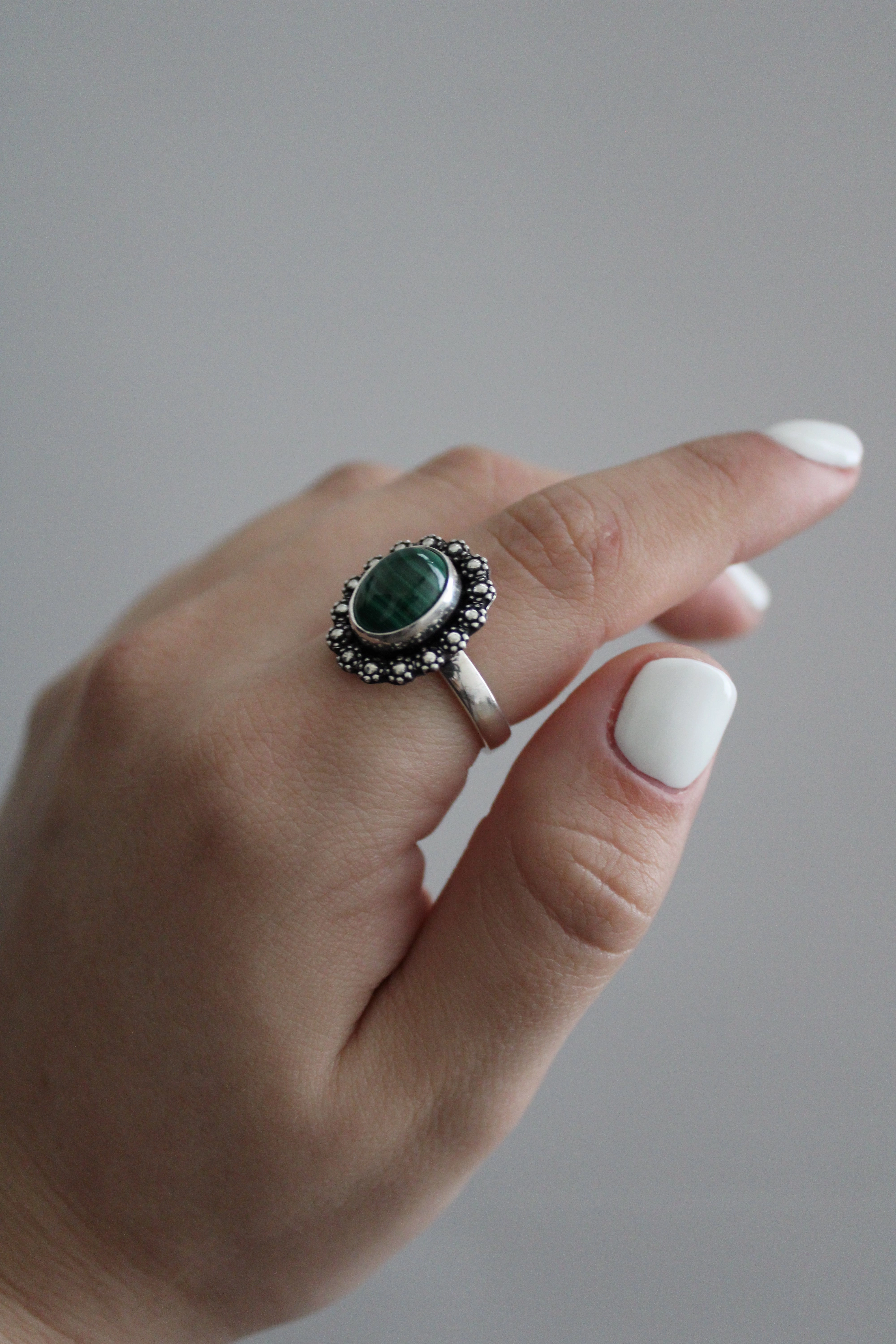 Size 7.25 Malachite Ring
