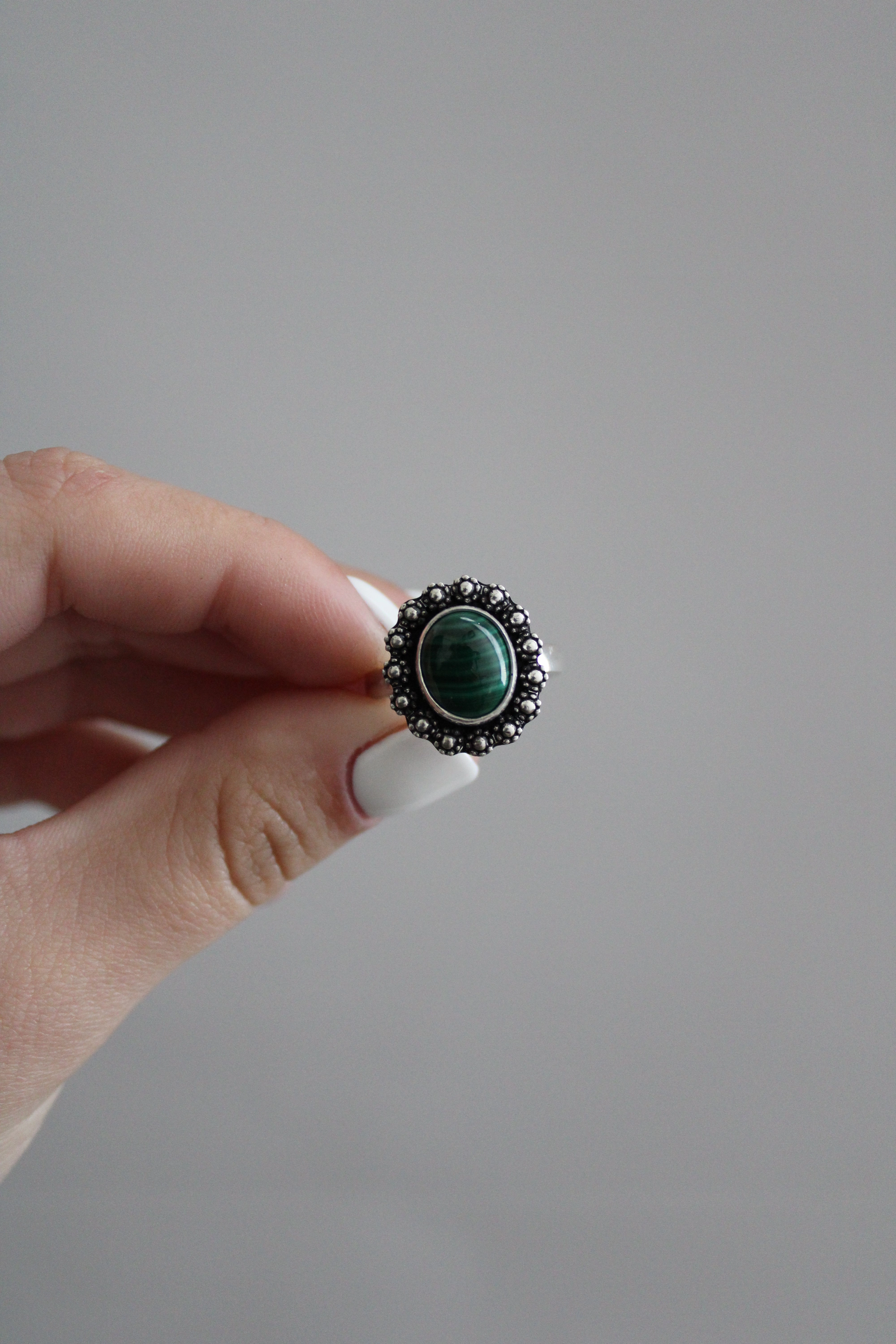 Size 7.25 Malachite Ring